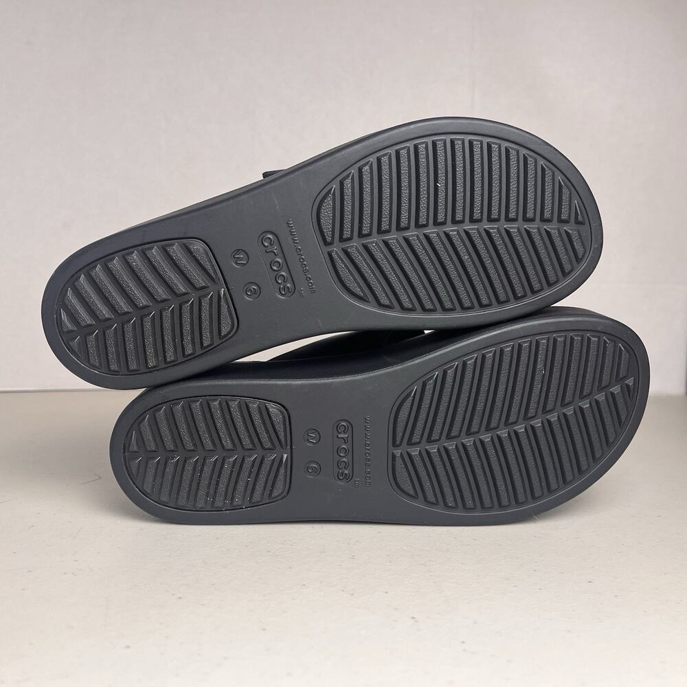 Crocs Brooklyn Low Wedge Platform Sandals Black Womens 6 LiteRide Comfort - Picture 10 of 16